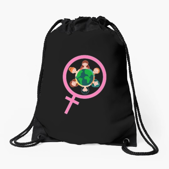 International Women's Day Embrace Equity Drawstring Bags