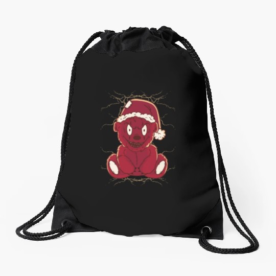 Scary smiling teddy-bear Scary smiling teddy-bear Drawstring Bags