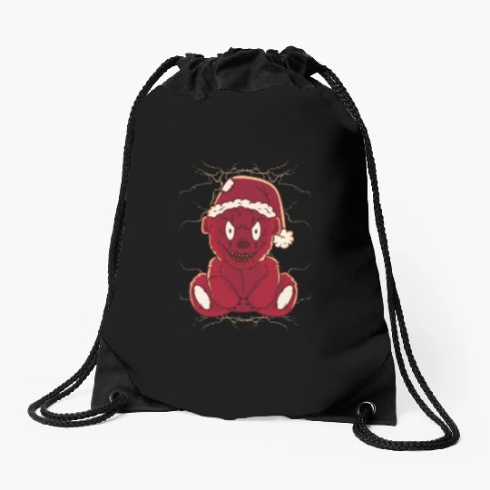Scary smiling teddy-bear Scary smiling teddy-bear Drawstring Bags