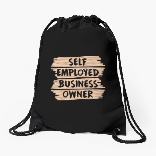 Self Employed Business Owner Work Freelancer Boss Drawstring Bags