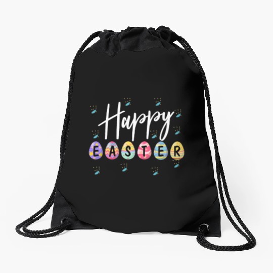 HAPPY EASTER Bunny Egg Hunt Drawstring Bags