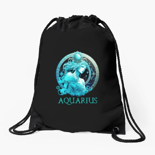 Embrace Your Aquarius Identity: Aquarius Pride Zod Drawstring Bags