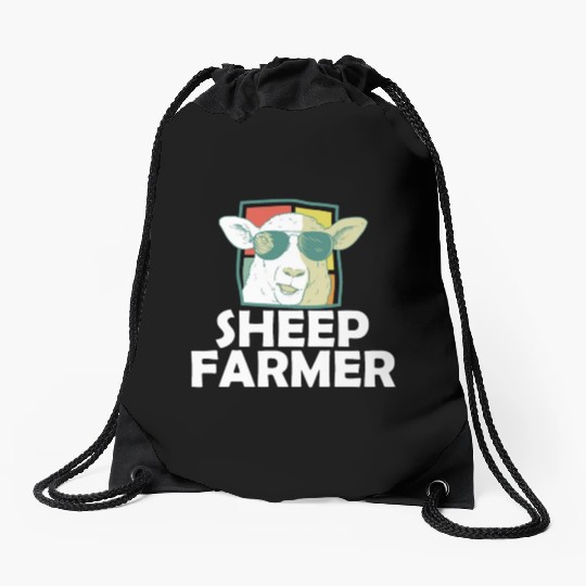 Retro Sheep Farmer Sunglasses Farming Drawstring Bags