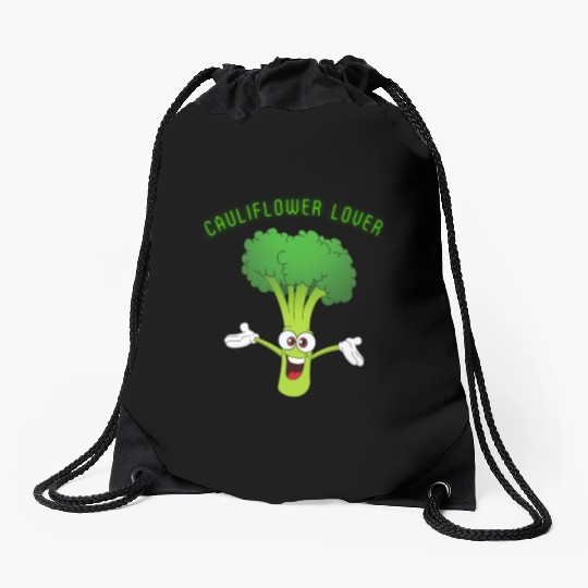 Cauliflower Lover Vegetable Lover Drawstring Bags