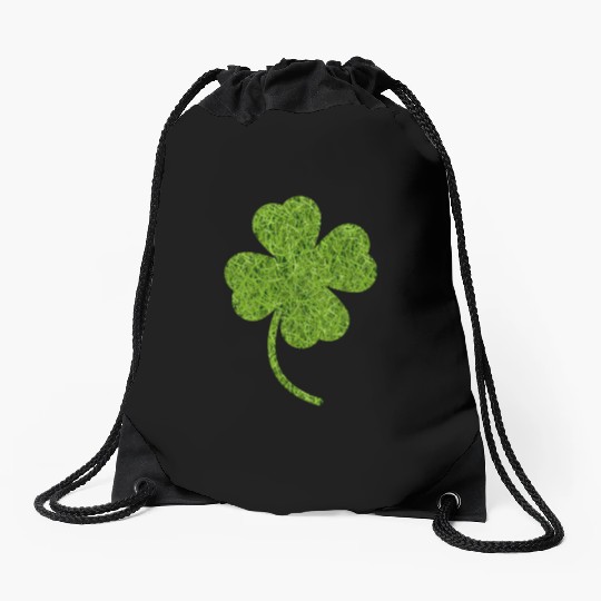 Shamrock Grass Print Drawstring Bags