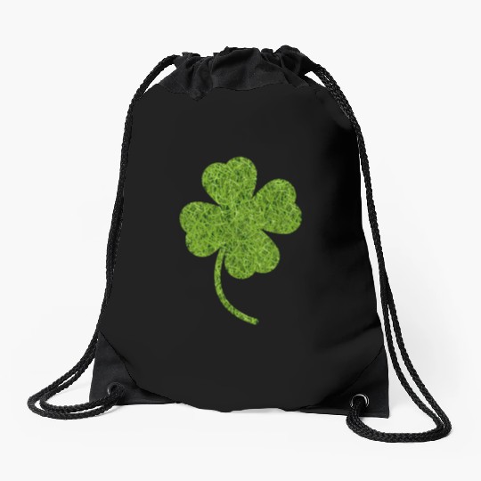 Shamrock Grass Print Drawstring Bags