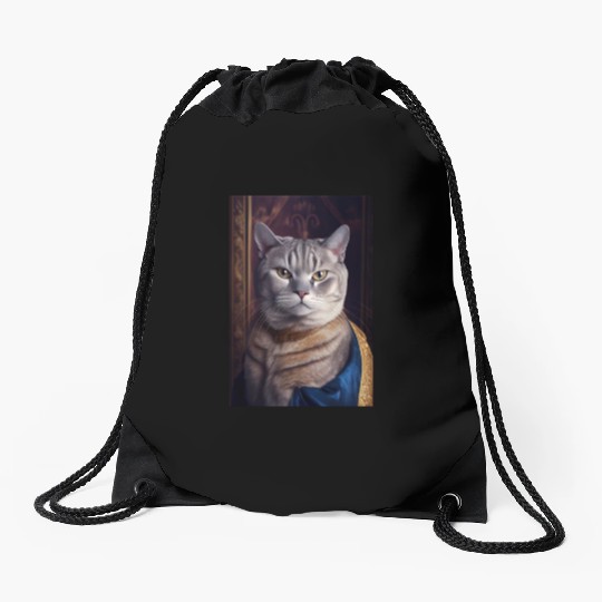 American Shorthair Cat Breed Portrait Royal Renais Drawstring Bags