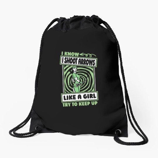 Archery Humor Drawstring Bags