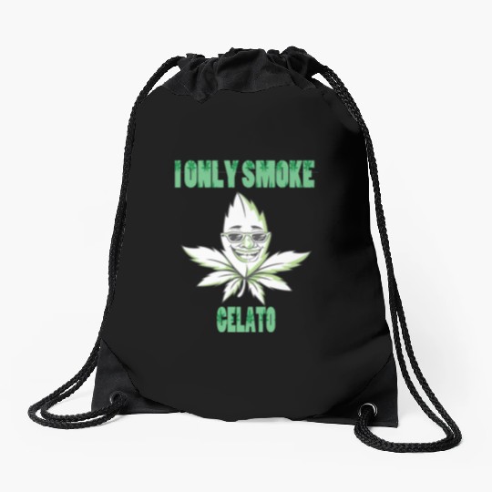 I ONLY SMOKE GELATO Drawstring Bags