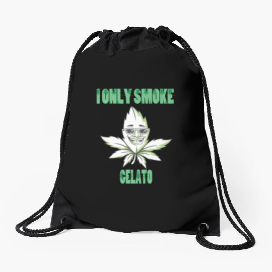 I ONLY SMOKE GELATO Drawstring Bags