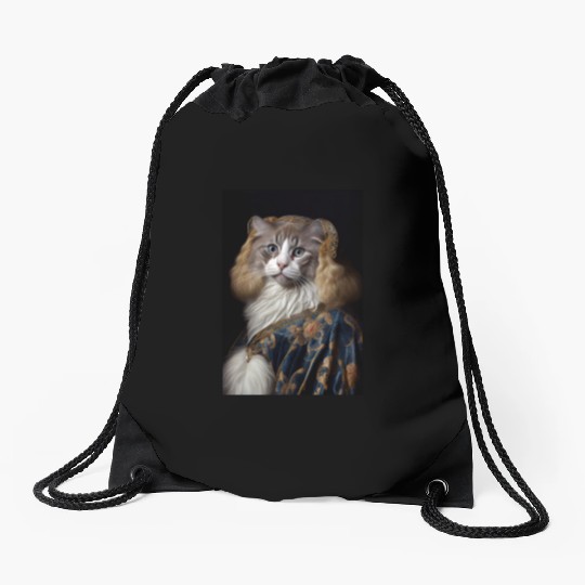 American Curl Princess Cat Breed Portrait Royal Re Drawstring Bags