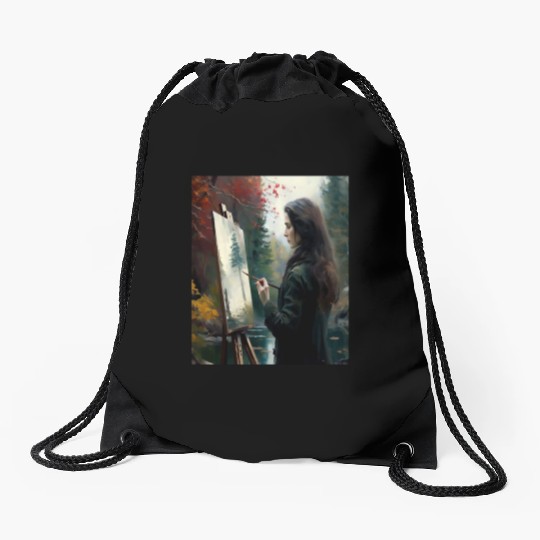 Art Painter Girl Nature Painting Art Painter Drawstring Bags