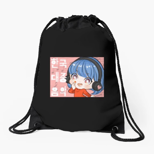 Kpop Music Finger Heart Chibi Anime Manga Aestheti Drawstring Bags