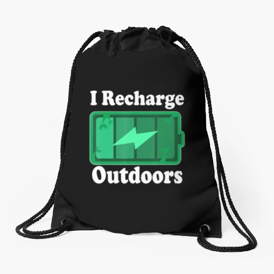 Nature Lover Outdoors Quote Drawstring Bags