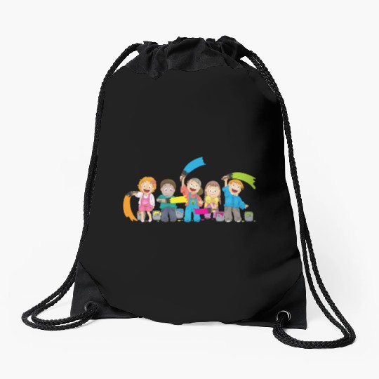 sticker design beautiful market training Drawstring Bags