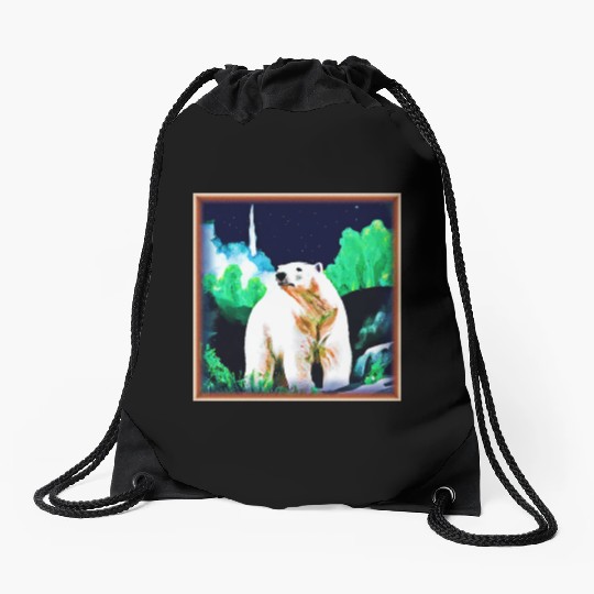 Polar Bear in The Wild. Buy Now Drawstring Bags