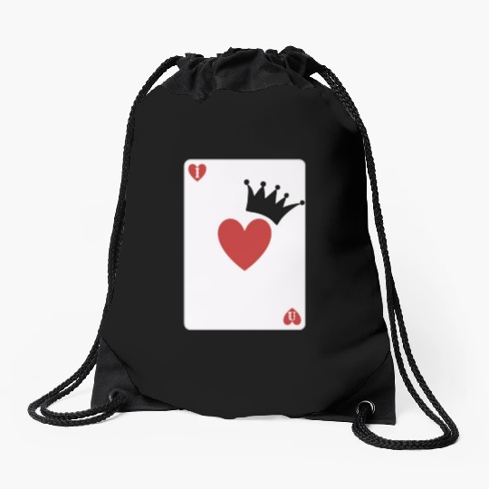 love you on playing card Drawstring Bags