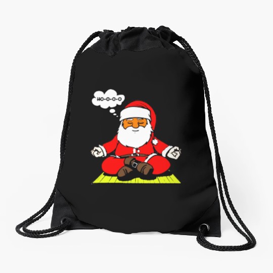Santa Do Yoga Drawstring Bags