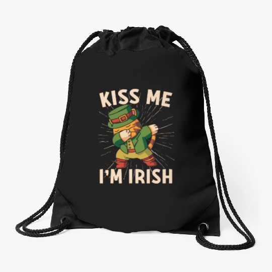 Kiss Me Im Irish Baby St Patricks Day Drawstring Bags