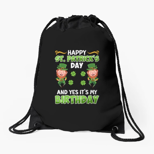 St. Patrick's Day Birthday Drawstring Bags