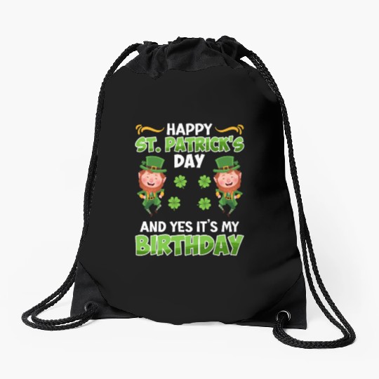 St. Patrick's Day Birthday Drawstring Bags
