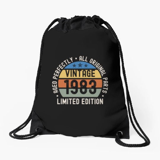 40th Birthday Vintage 1983 Drawstring Bags