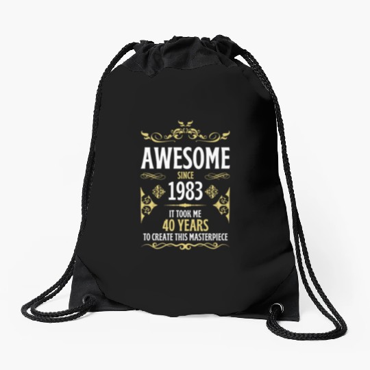 40th Birthday Vintage 1983 Drawstring Bags