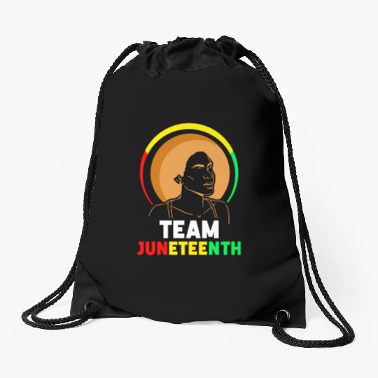Team Juneteenth Black American Africa 1865 Drawstring Bags