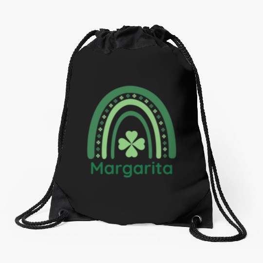 Margarita Clover Charm Boho Rainbow Drawstring Bags