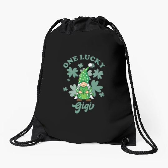 One Lucky Gigi Irish Gnome St. Patrick's Day, St. Drawstring Bags