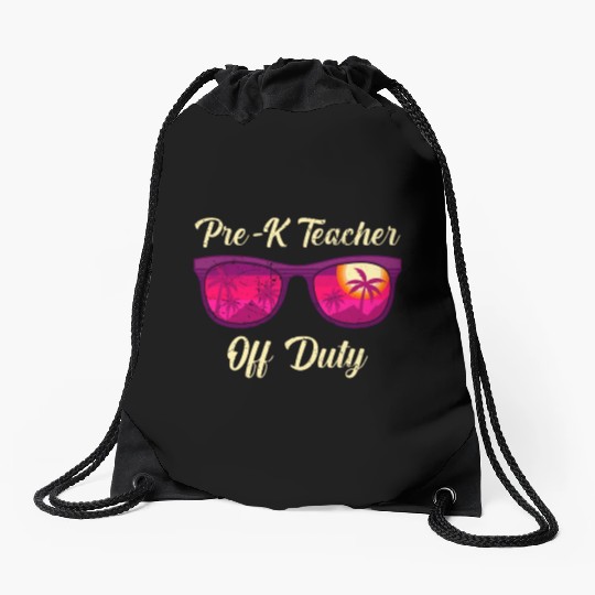 Preschool kindergarten educator off duty teacher Drawstring Bags