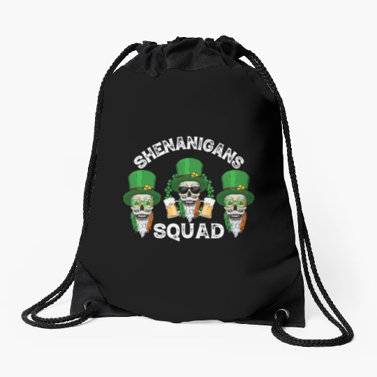 Shenanigans Squad St Patricks Day Fun Gift Idea Drawstring Bags