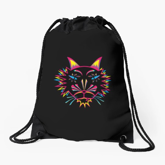 Cat Face Drawstring Bags