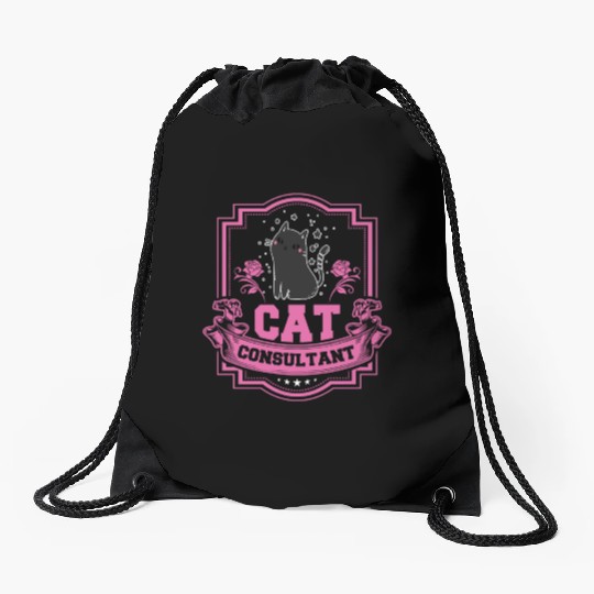 Cat Consultant Crazy Cat Lover Drawstring Bags