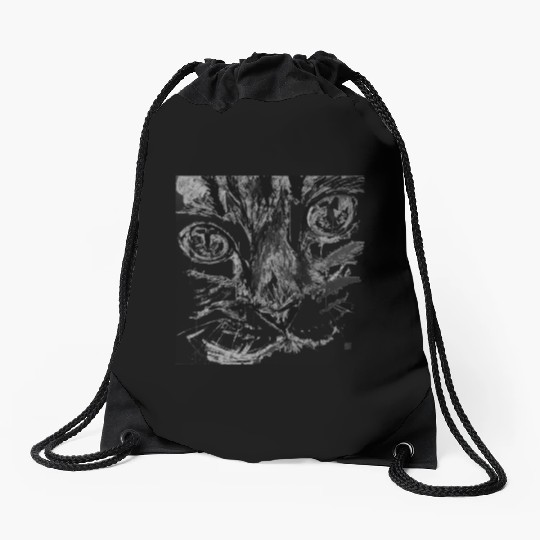 cat face Drawstring Bags