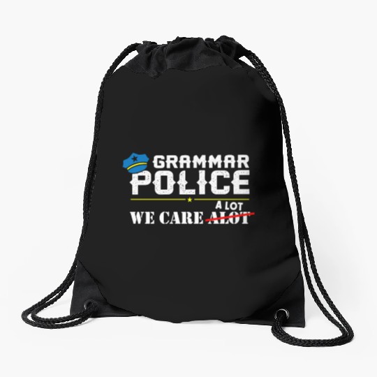Grammer Police - English Teacher Drawstring Bags