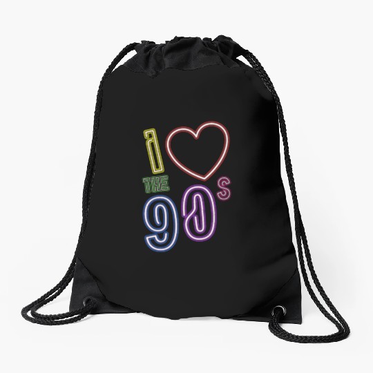 i love 90s - Retro Old School Drawstring Bags