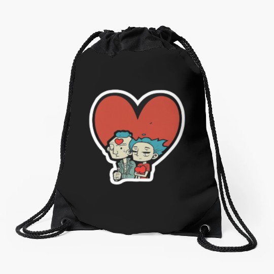 Old Couple In Valentine’s Day Drawstring Bags
