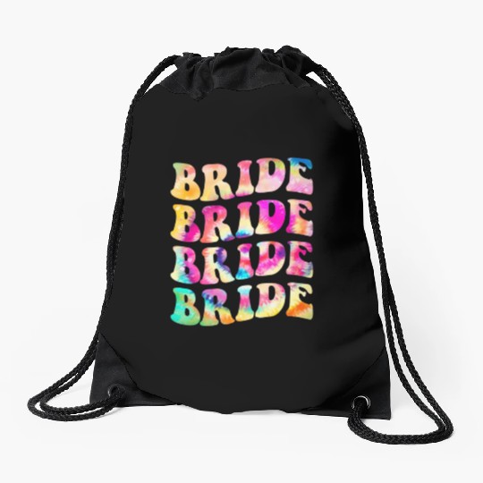 Bride I Do Crew Tie Dye Bachelorette Party Bride B Drawstring Bags