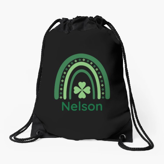 Nelson Clover Charm Boho Rainbow Drawstring Bags
