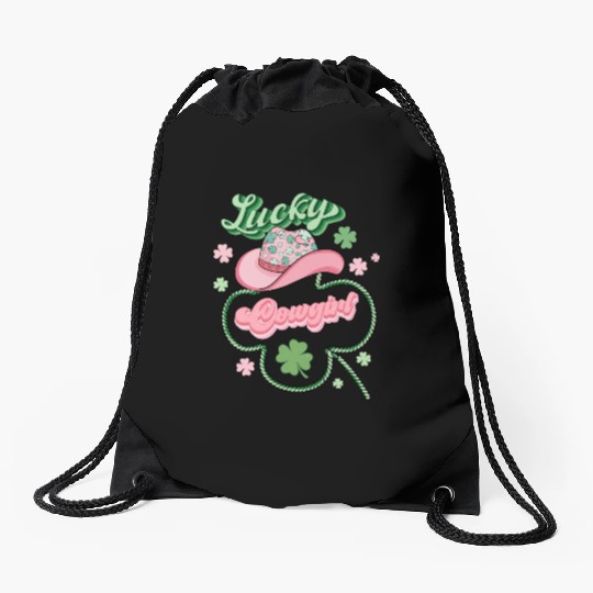Lucky Cowgirl Drawstring Bags