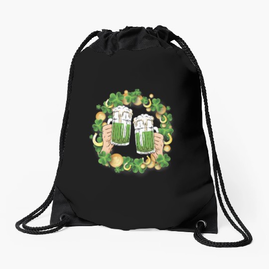 St. Patrick's Day Irish Green Beer, Wine Cups Drawstring Bags