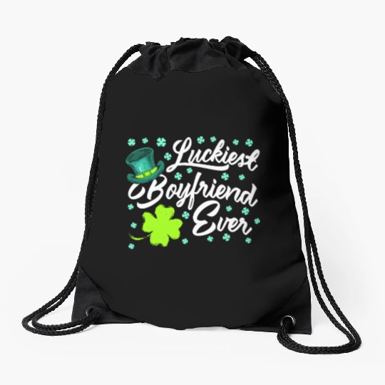 Luckiest Boyfriend Ever Valentine's Day Drawstring Bags