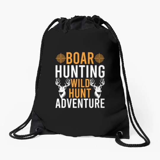 Boar Hunting Wild Hunt Adventure Drawstring Bags