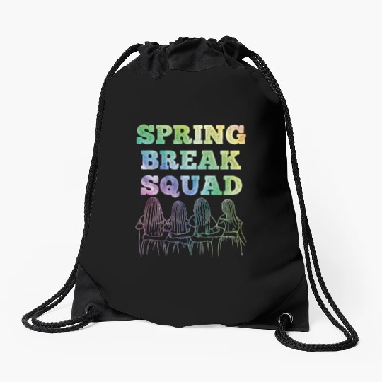 Spring Break Squad Summer Vacation Spring Break Drawstring Bags