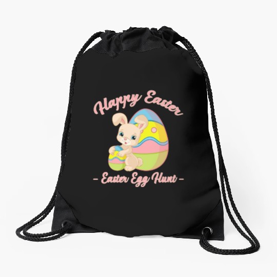Happy Easter Egg Hunt Bunny Gift Drawstring Bags