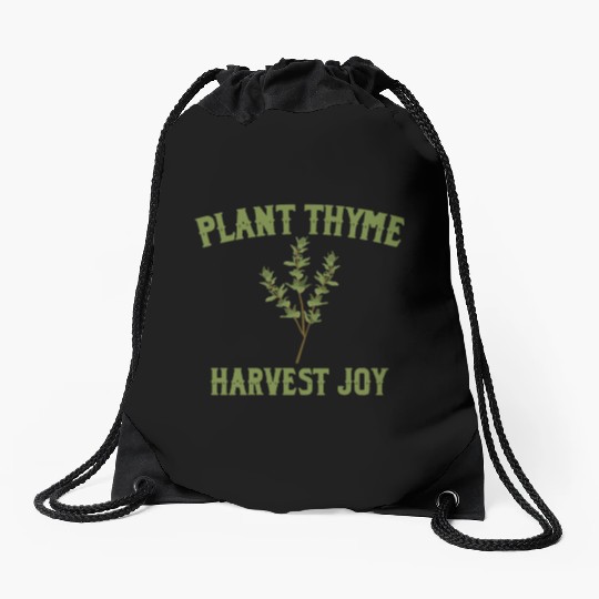 Plant Thyme Harvest Joy Drawstring Bags
