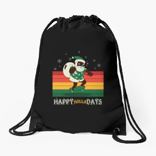 African American Santa Claus Drawstring Bags