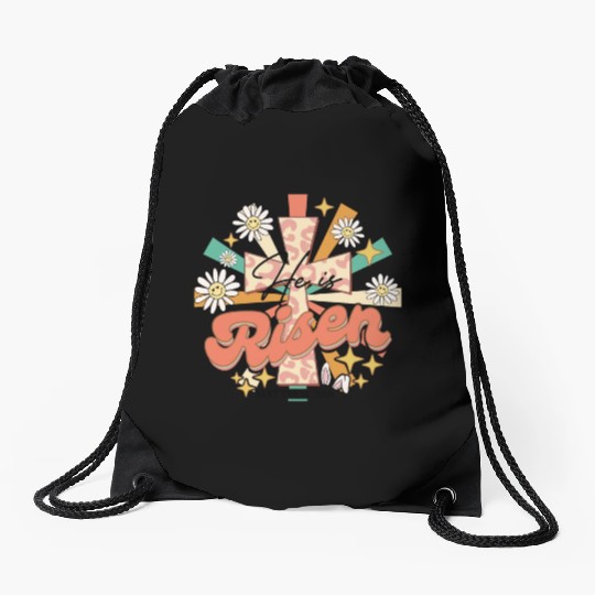 He is risen Mathew 28:06 Drawstring Bags