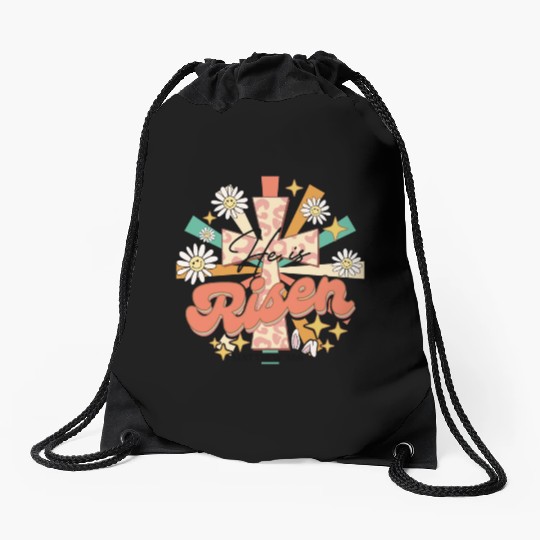 He is risen Mathew 28:06 Drawstring Bags